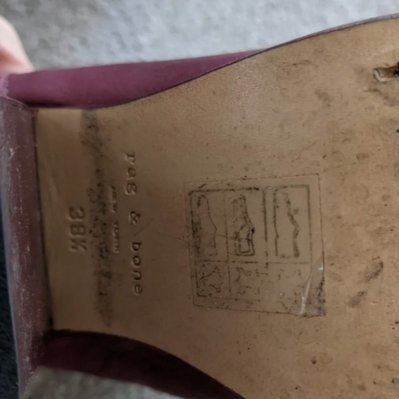 $550 worn X2 Rag & Bone Harrow Red Leather Ankle Boots 38.5 8.5 - Picture 8 of 10